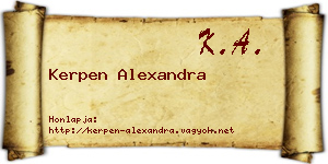 Kerpen Alexandra névjegykártya